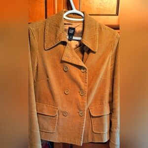 Ladies Vintage Gap Cotton Corduroy Double Breasted Jacket Blazar Small Dungaree